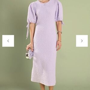 English Factory Lilac Textured Midi Dress